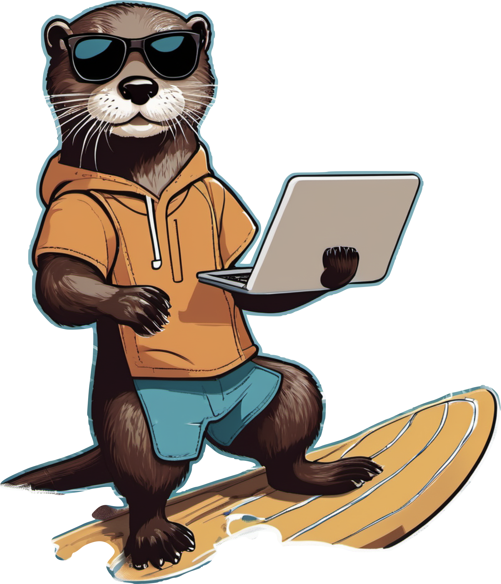 Surfing Otter